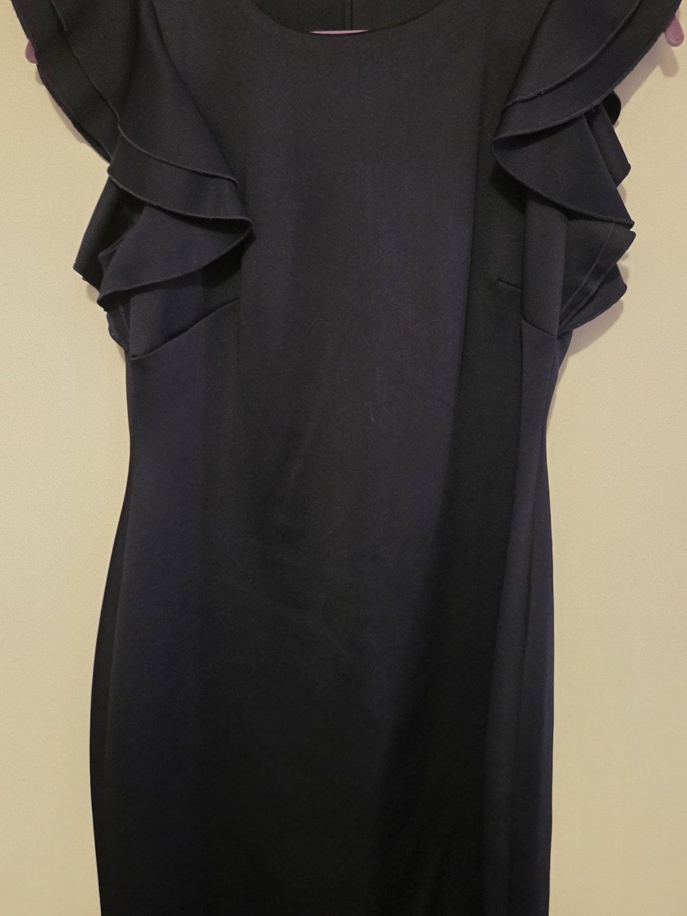 Tommy Hilfiger Black Ruffle Sleeve Midi Dress